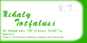 mihaly totfalusi business card